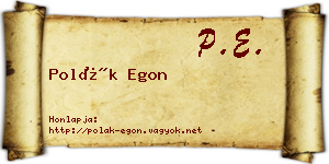 Polák Egon névjegykártya